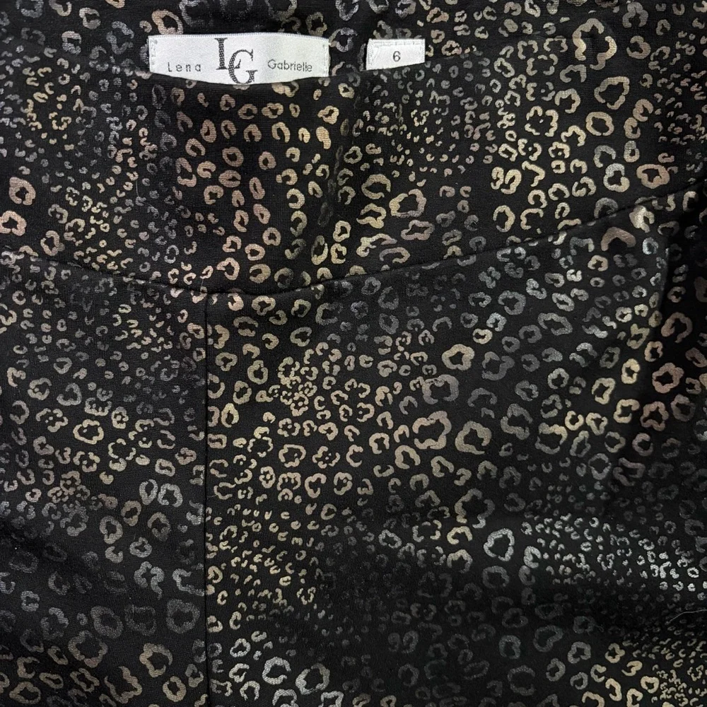 Lena Gabriele Black Leggings Leopard Print 6